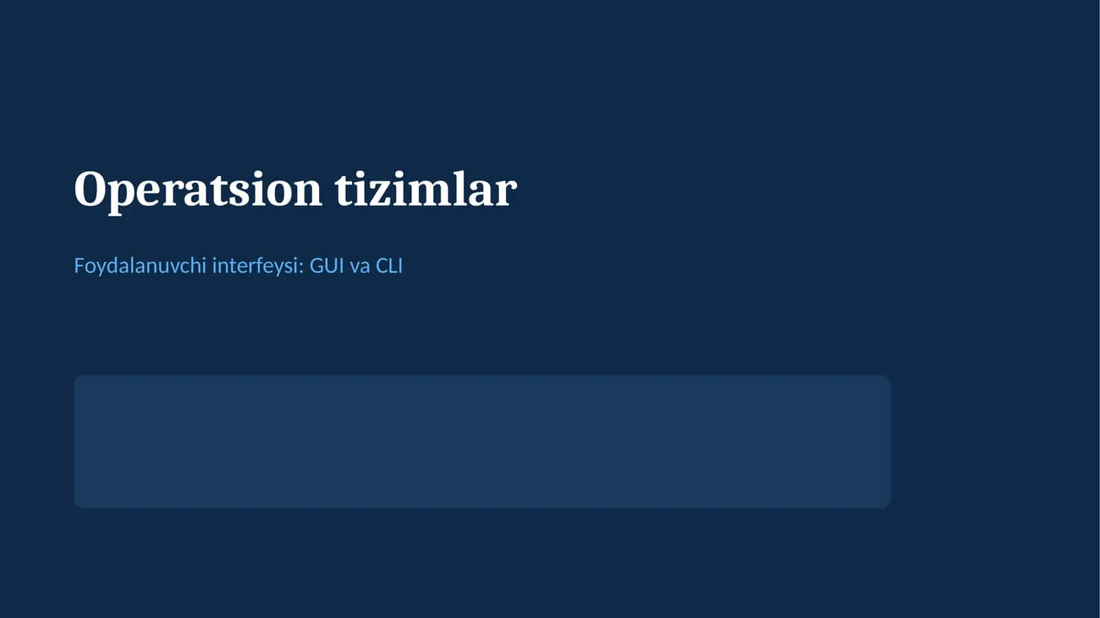 Operatsion tizimlar 1
