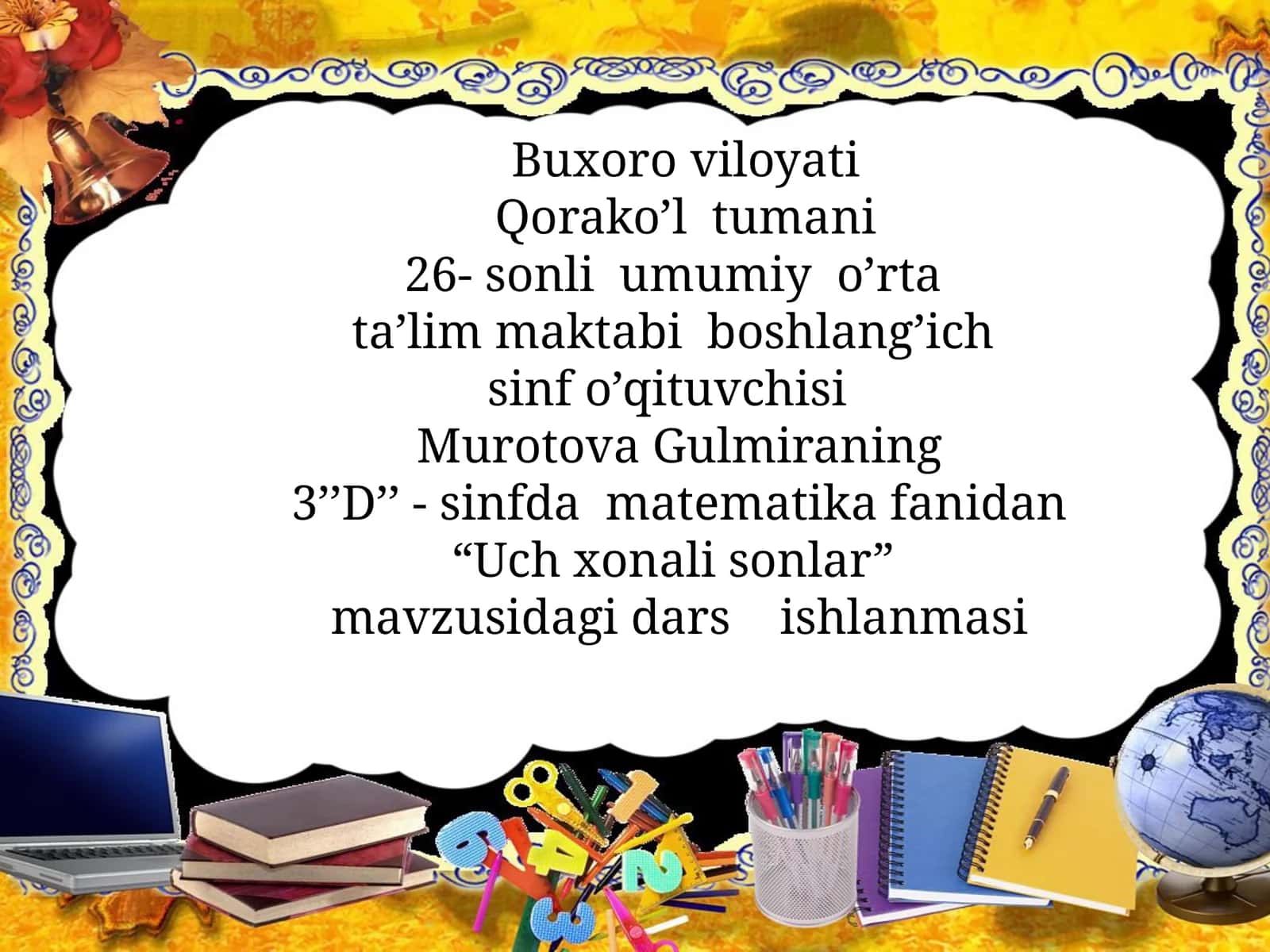 Matematika.Uchxonalisonlar 1