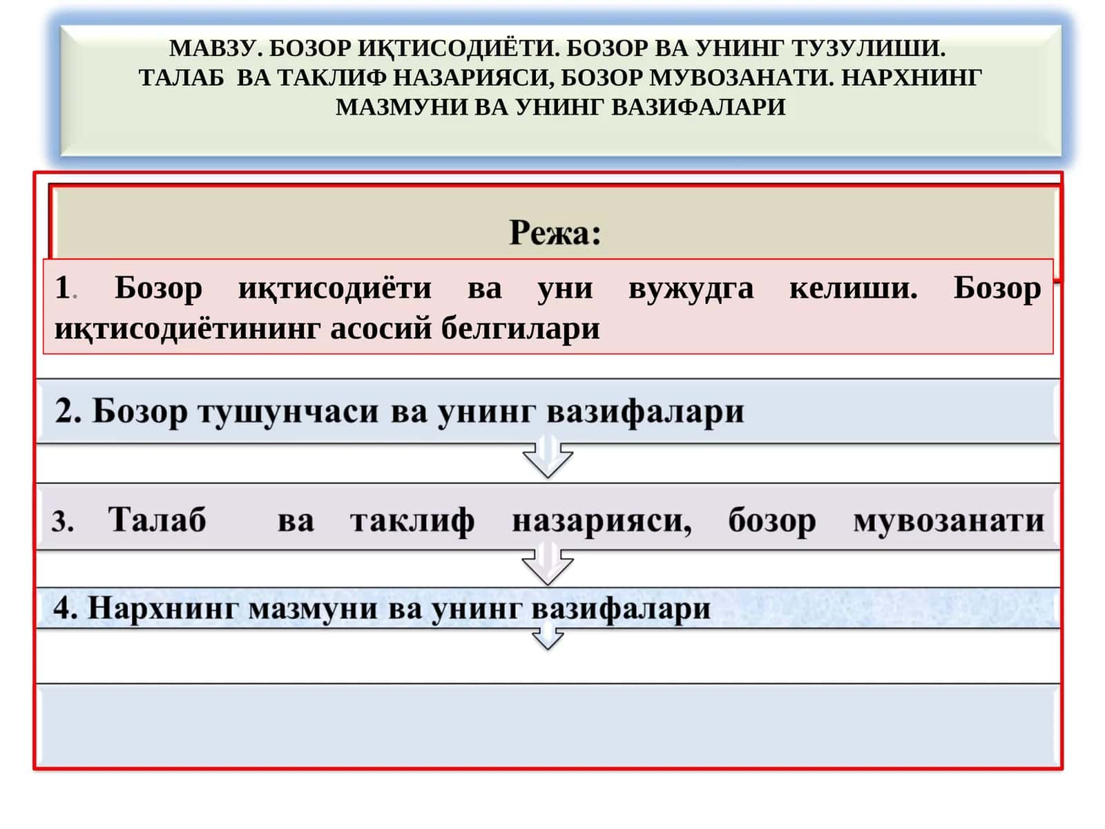 Бозор иқтисодиёти ва уни вужудга келиши 1