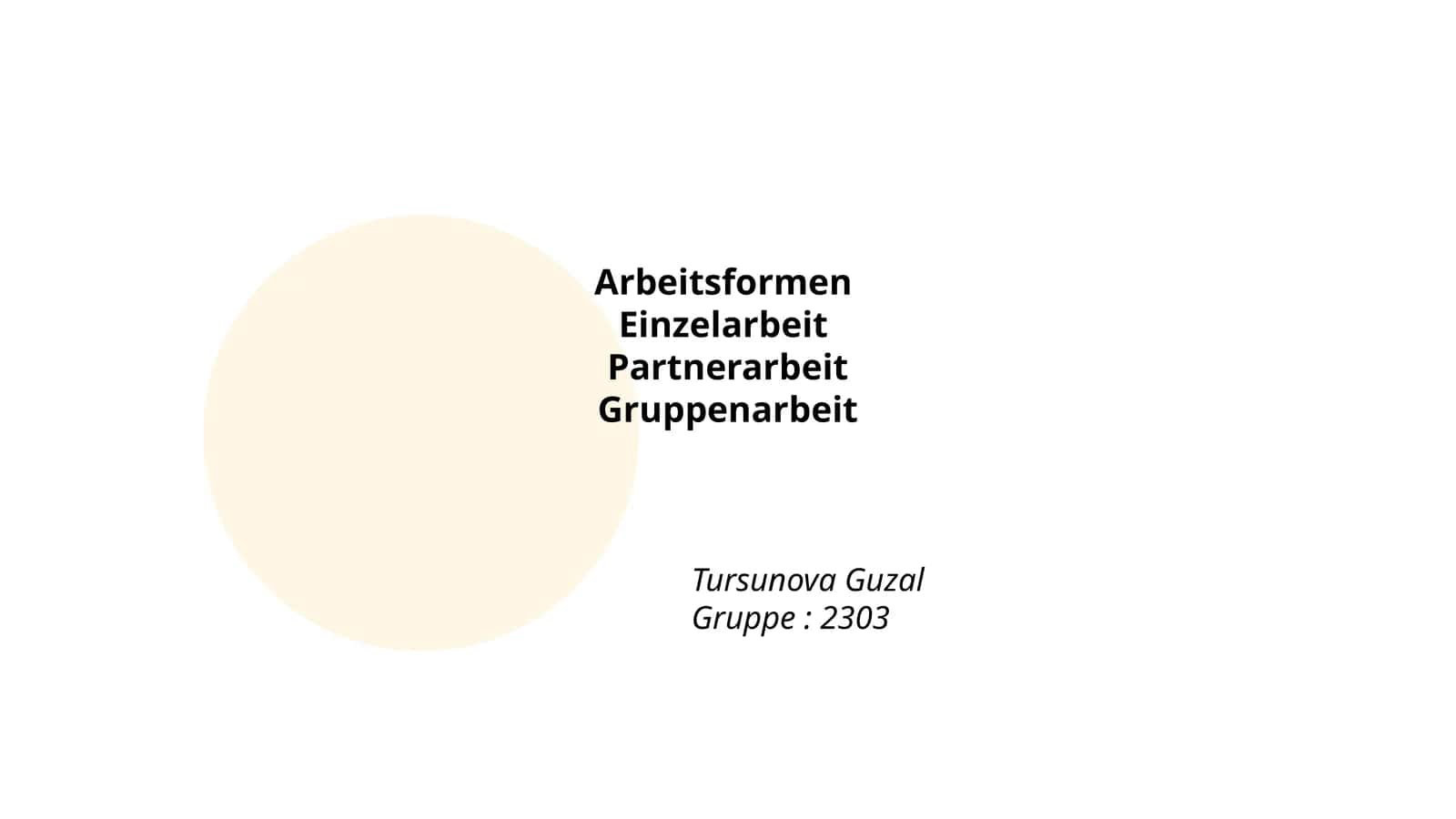 Arbeitsformen 1