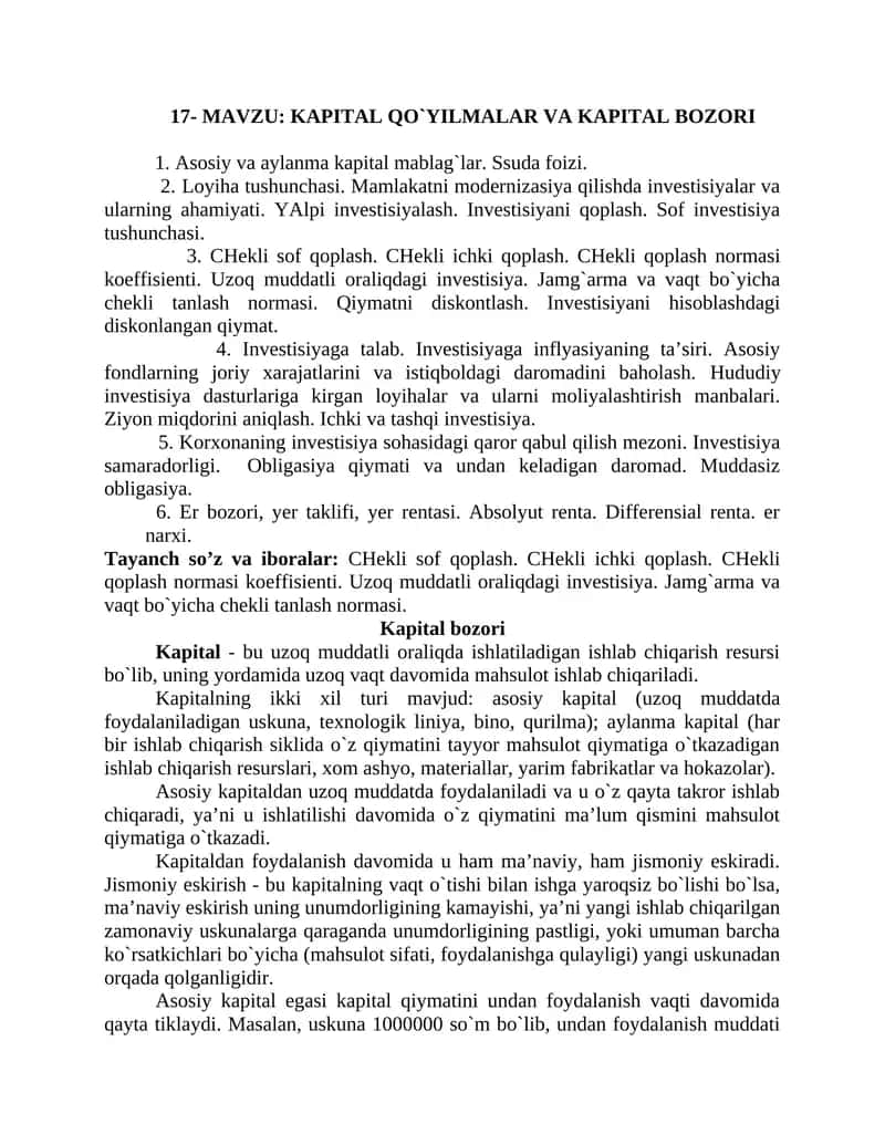 Kapital bozori 1