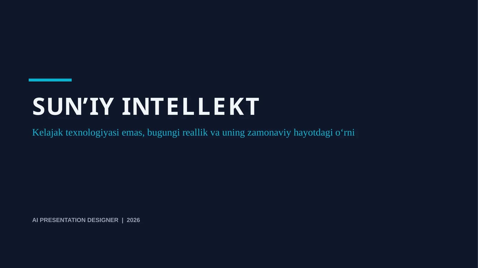 SUN’IY INTELLEKT 1
