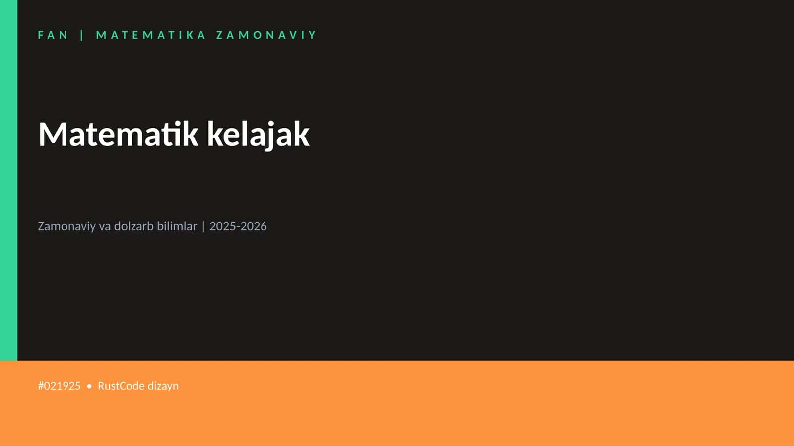 Matematik kelajak 1