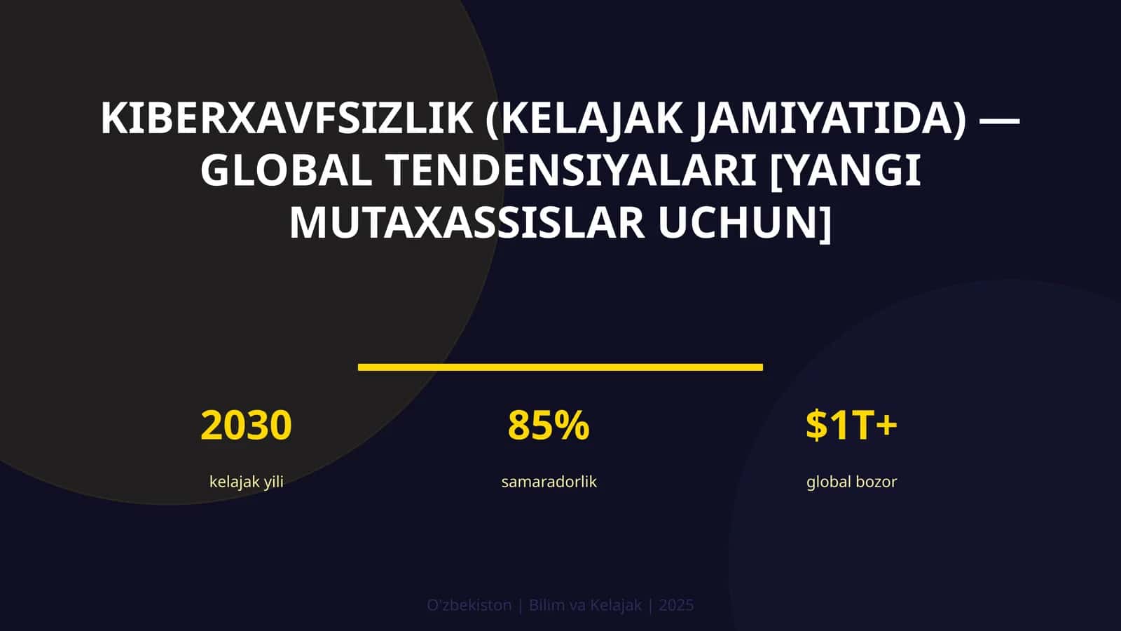KIBERXAVFSIZLIK (KELAJAK JAMIYATIDA) — GLOBAL TENDENSIYALARI [YANGI MUTAXASSISLAR UCHUN] 1