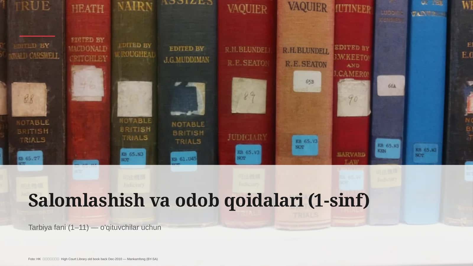 Salomlashish va odob qoidalari (1-sinf) 1