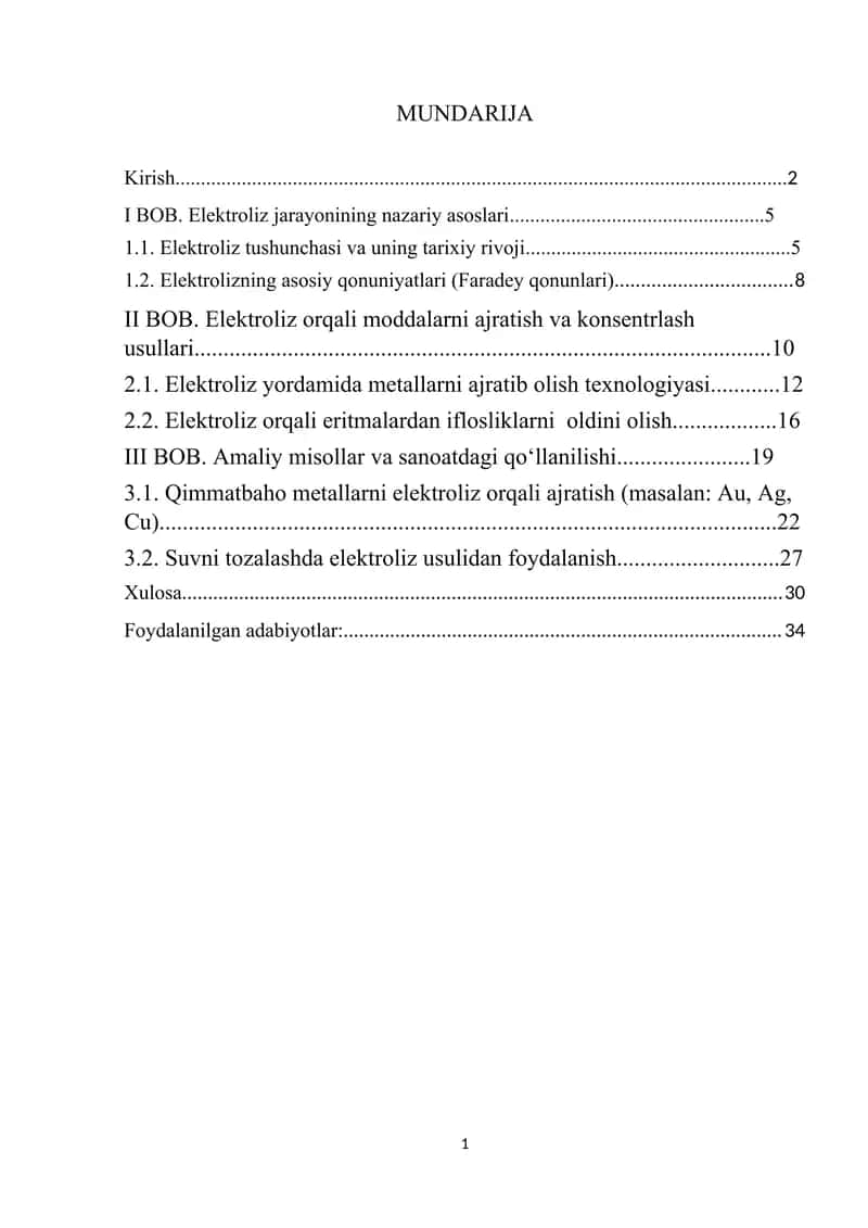 Elektroliz jarayonlari 1