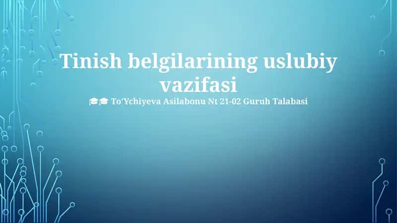 Tinish belgilarining uslubiy vazifasi 1