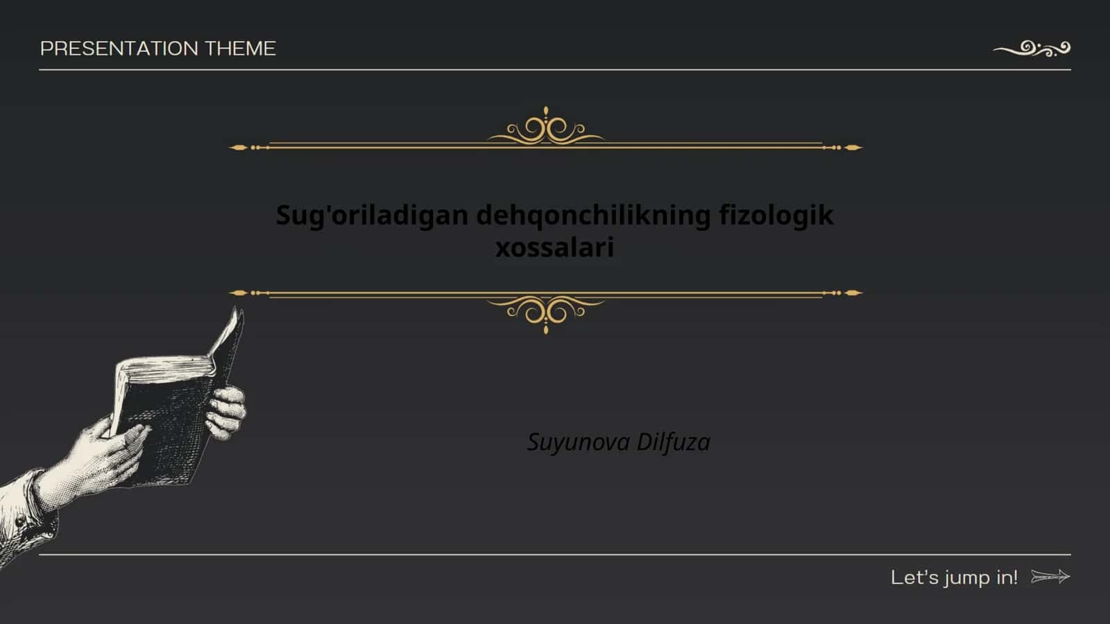 Sug'oriladigan dehqonchilikning fizologik xossalari 1