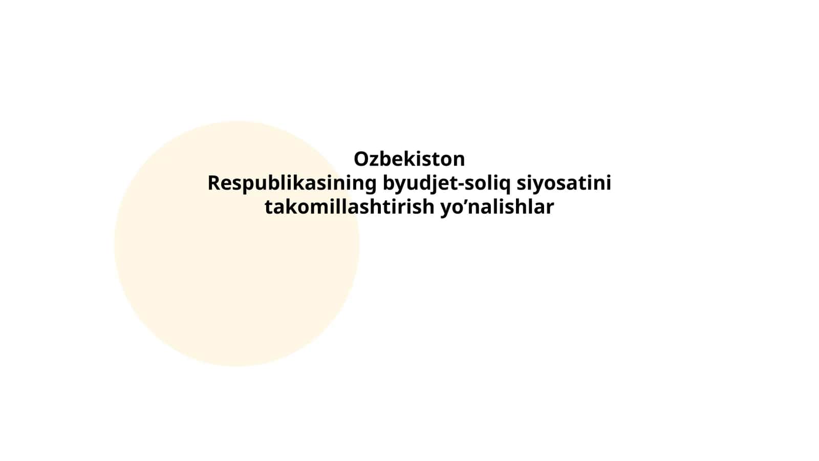 Byudjet-soliq siyosatini modernizatsiya qilish 1