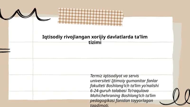 Boshlangʻich taʼlim pedagogikasi fanidan tayyorlagan taqdimoti 1