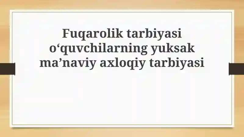 Fuqarolik tarbiyasi 1