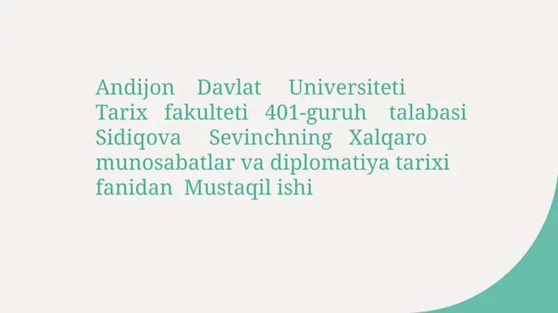 Sovet ittifoqi va uning qibatlari 1