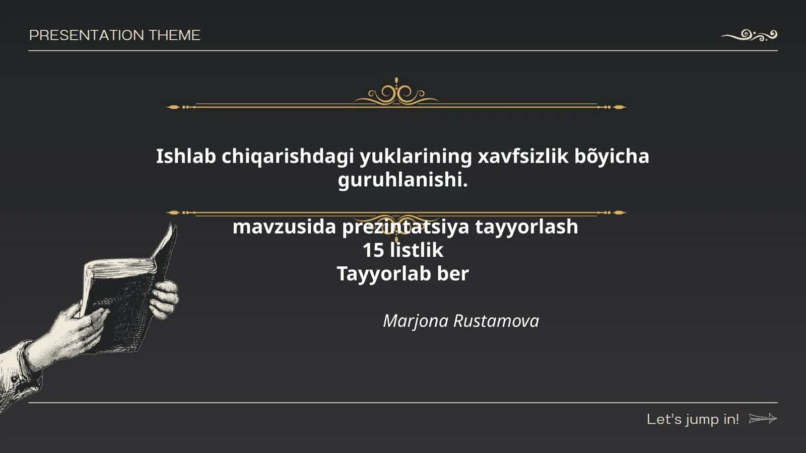 Ishlab chiqarishdagi yuklarining xavfsizlik bõyicha guruhlanishi 1