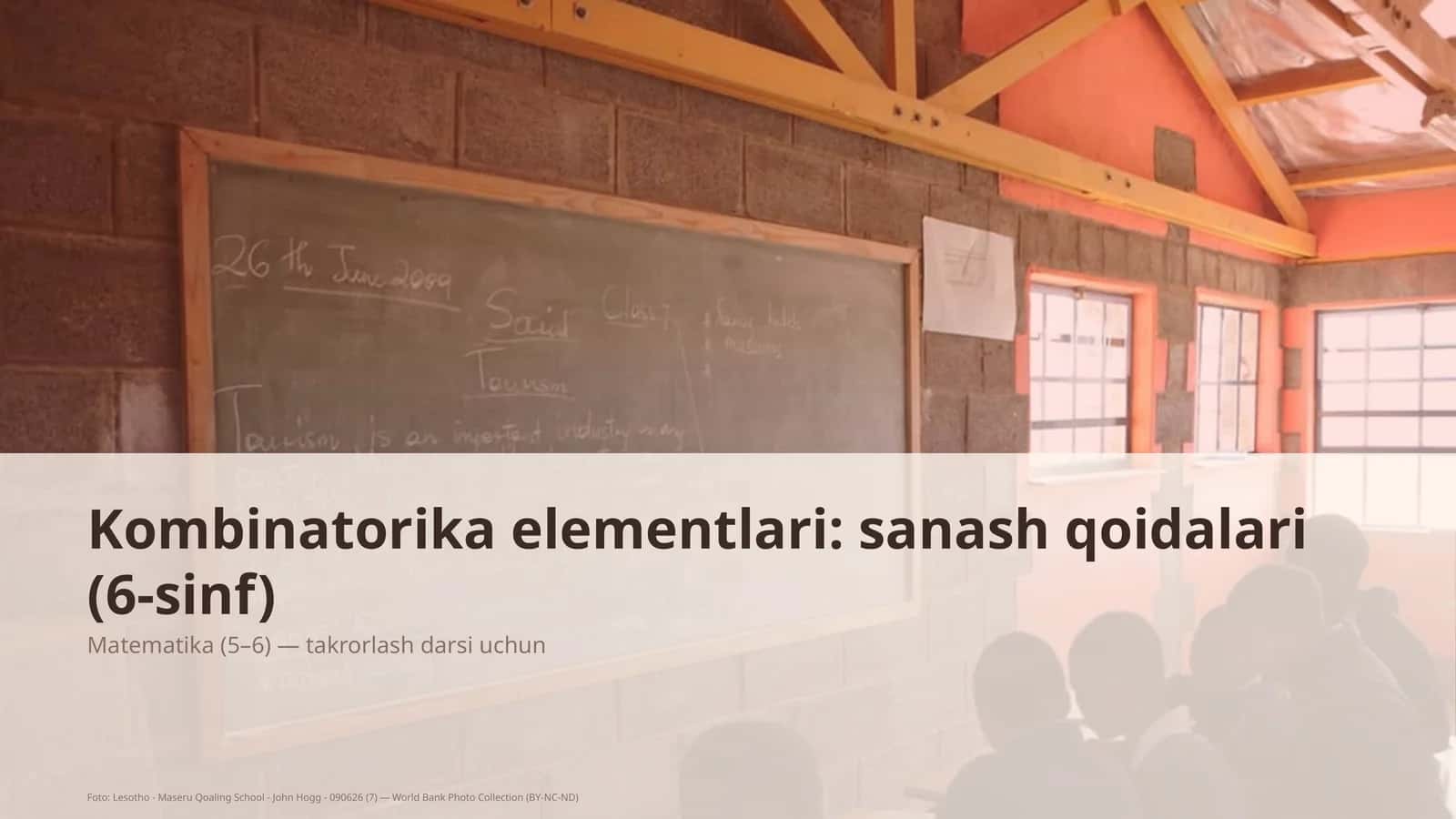 Kombinatorika elementlari: sanash qoidalari (6-sinf) 1