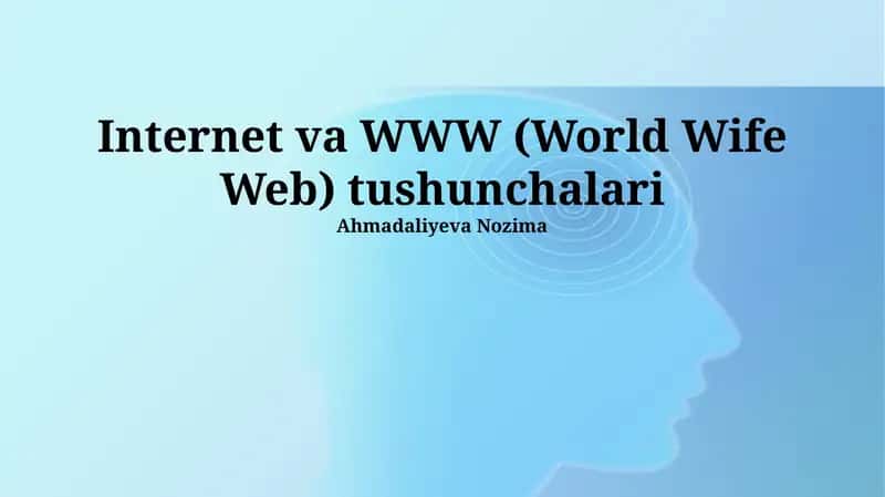 Internet va WWW (World Wife Web) tushunchalari 1