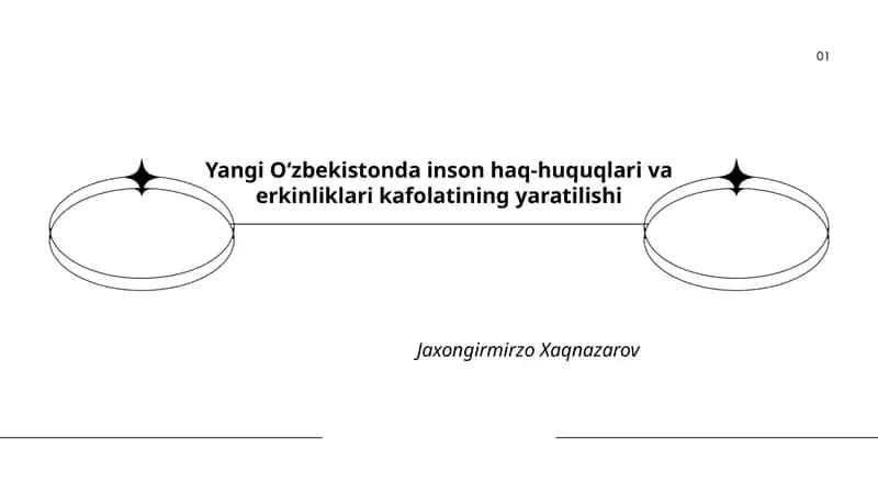 Yangi Oʻzbekistonda inson haq-huquqlari va erkinliklari kafolatining yaratilishi 1