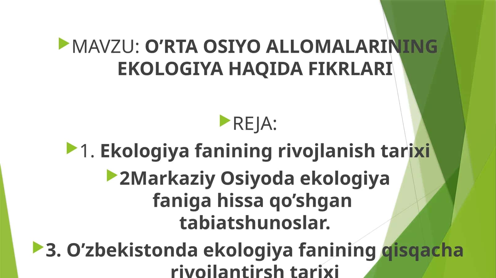 O'rta Osiyo Allomalarining Ekologiya Haqida Fikrlari 1