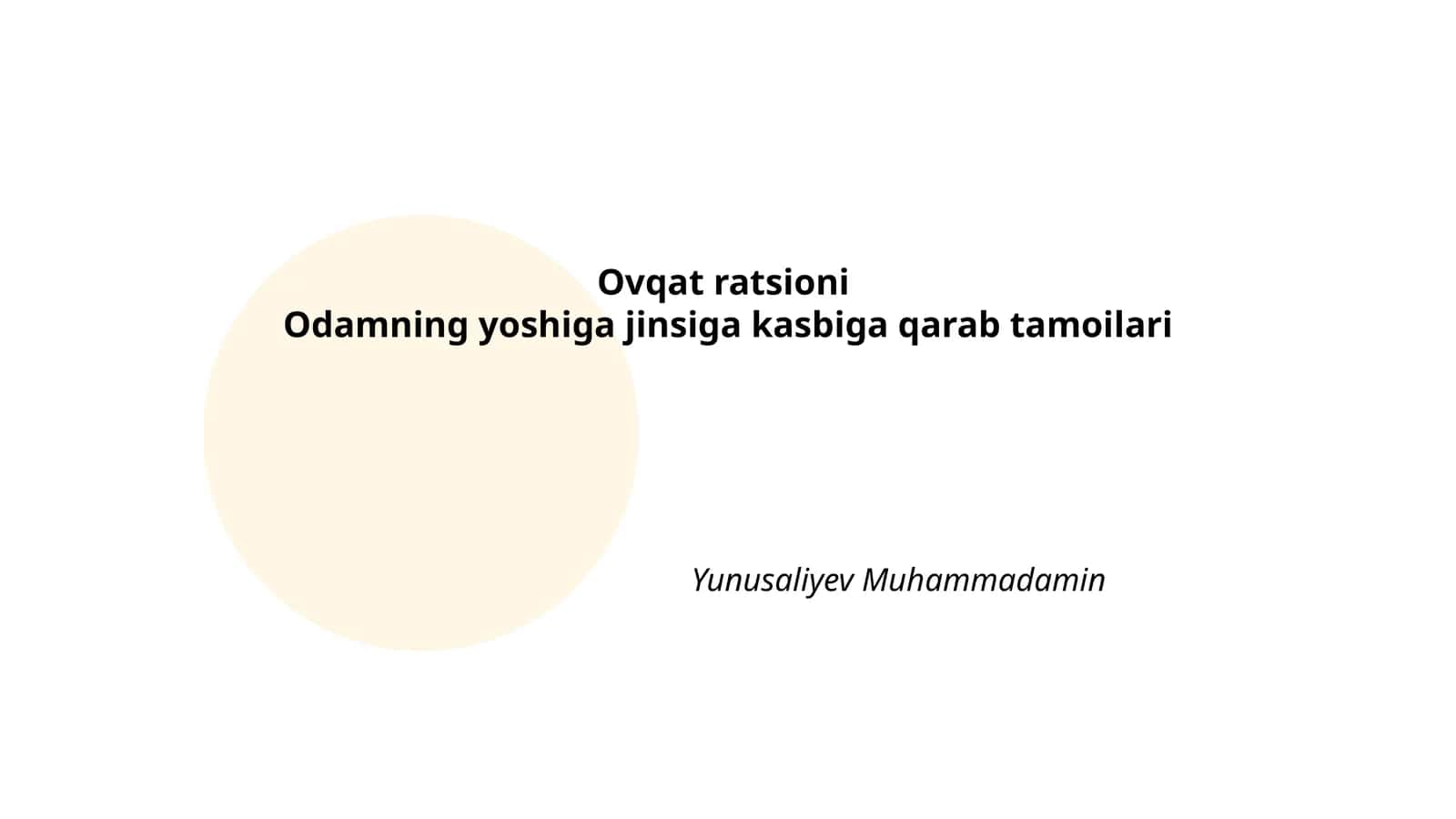Ovqat ratsioni 1