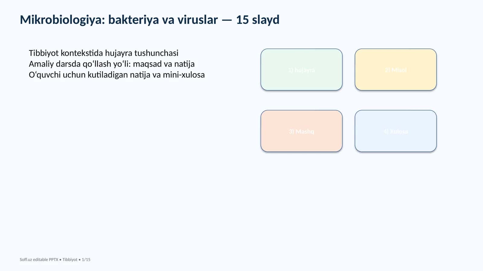 Mikrobiologiya: bakteriya va viruslar — 15 slayd 1