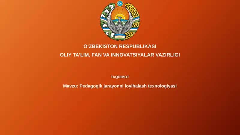 Pedagogik jarayonniloyihalashtexnologiyasi 1