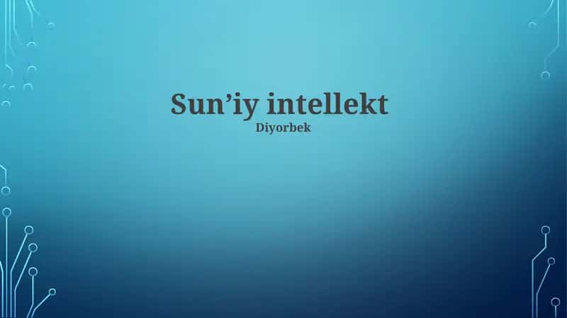 Sun'iy intellekt 1