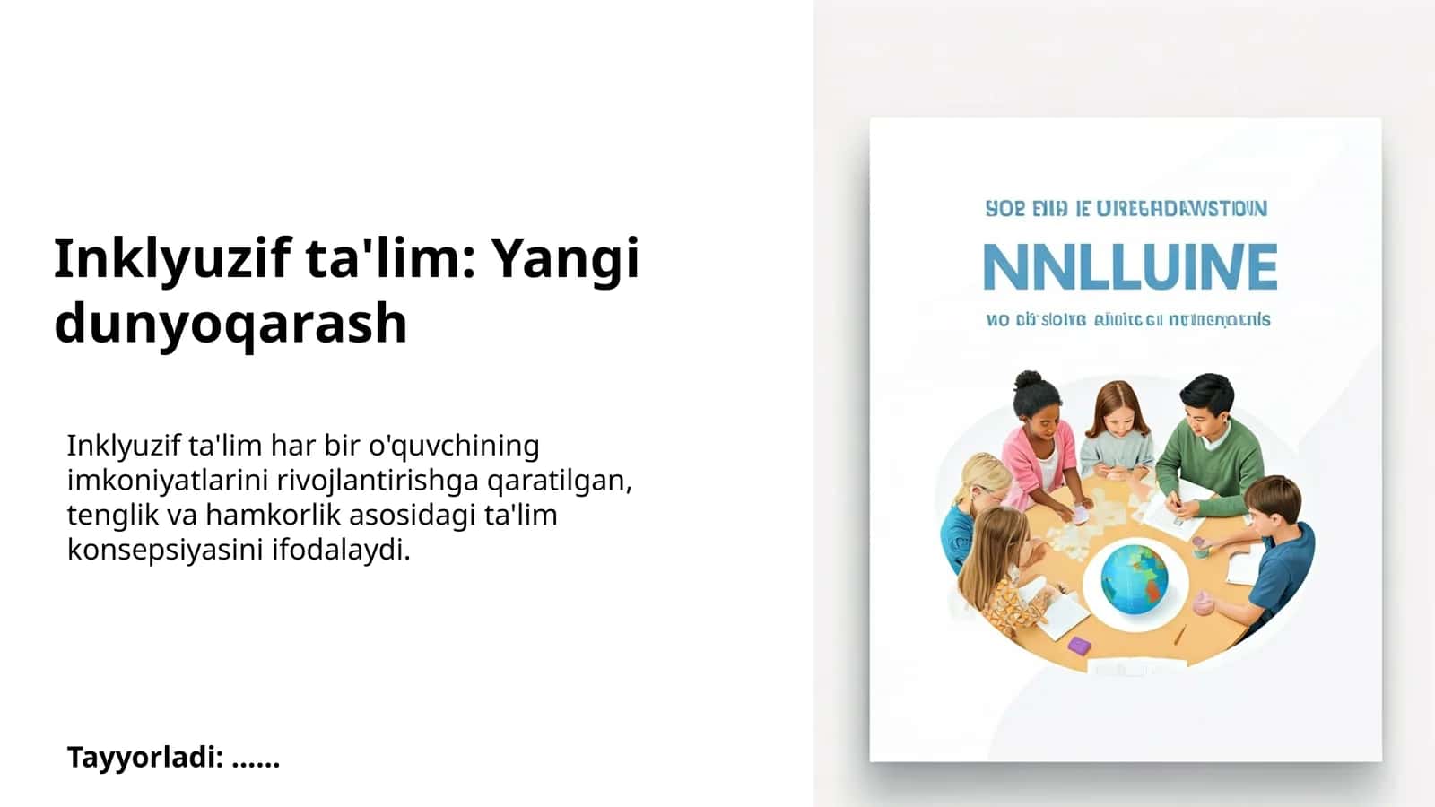 Inklyuzif ta'lim: Yangi dunyoqarash 1