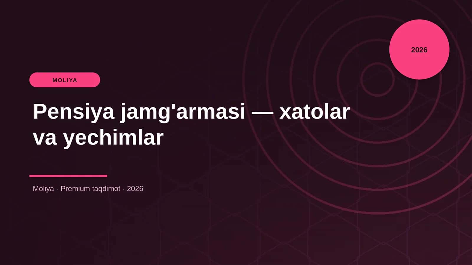 Pensiya jamg'armasi — xatolar va yechimlar 1