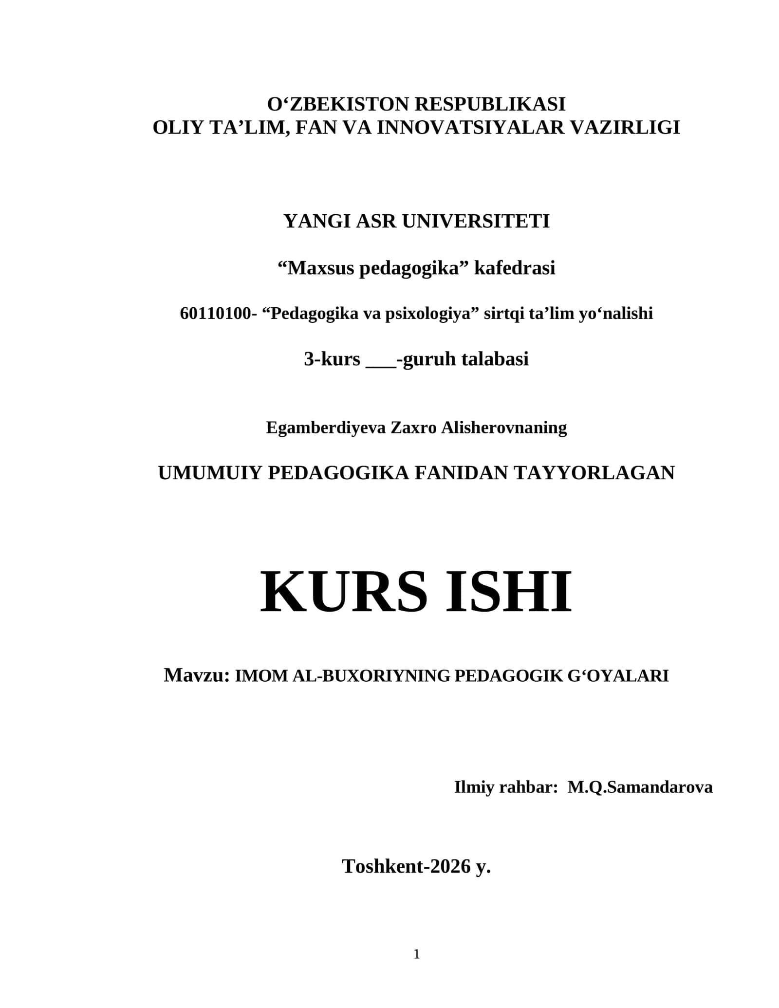 IMOM AL-BUXORIYNING PEDAGOGIK G‘OYALARI 1