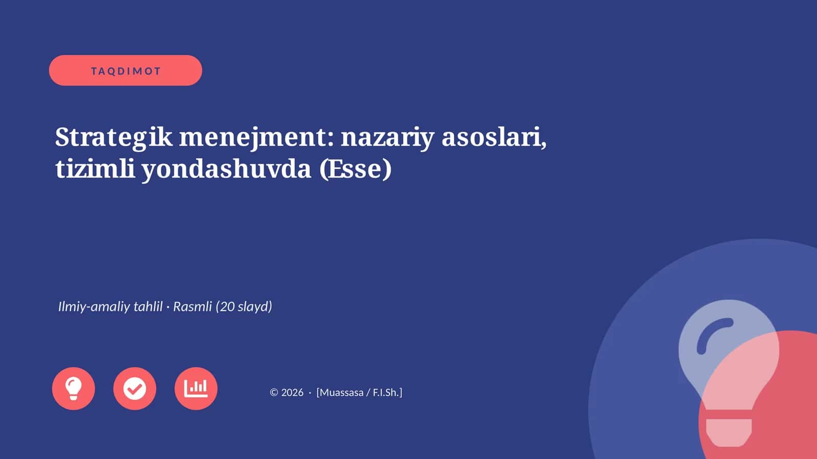 Strategik menejment: nazariy asoslari, tizimli yondashuvda (Esse) 1