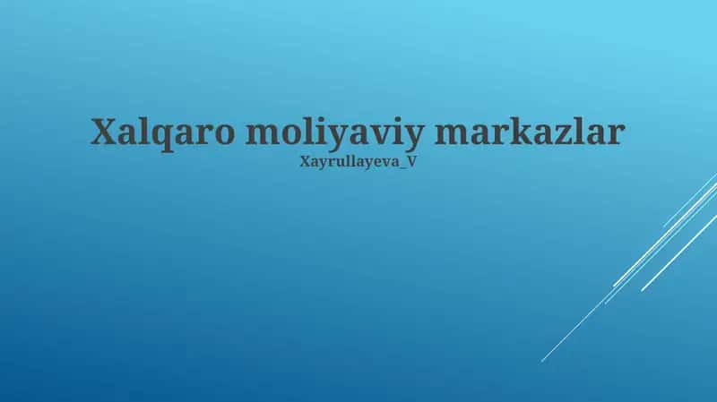 Jahon kapital oqimlari 1