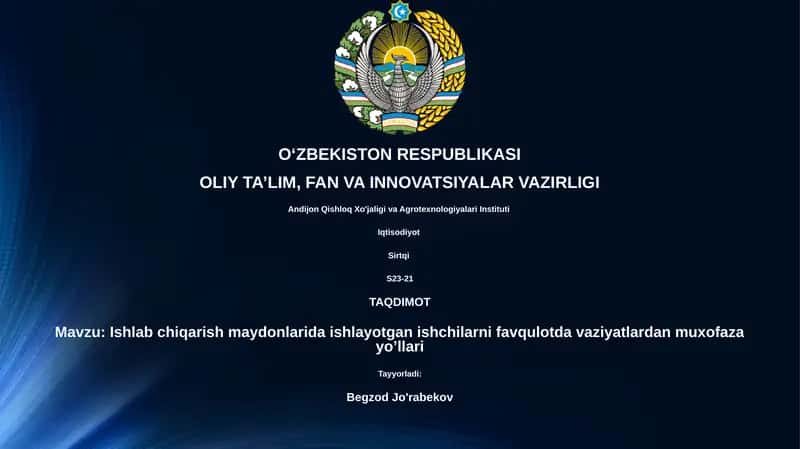 Ishchilarni Favqulotda Himoya Qilish Usullari 1