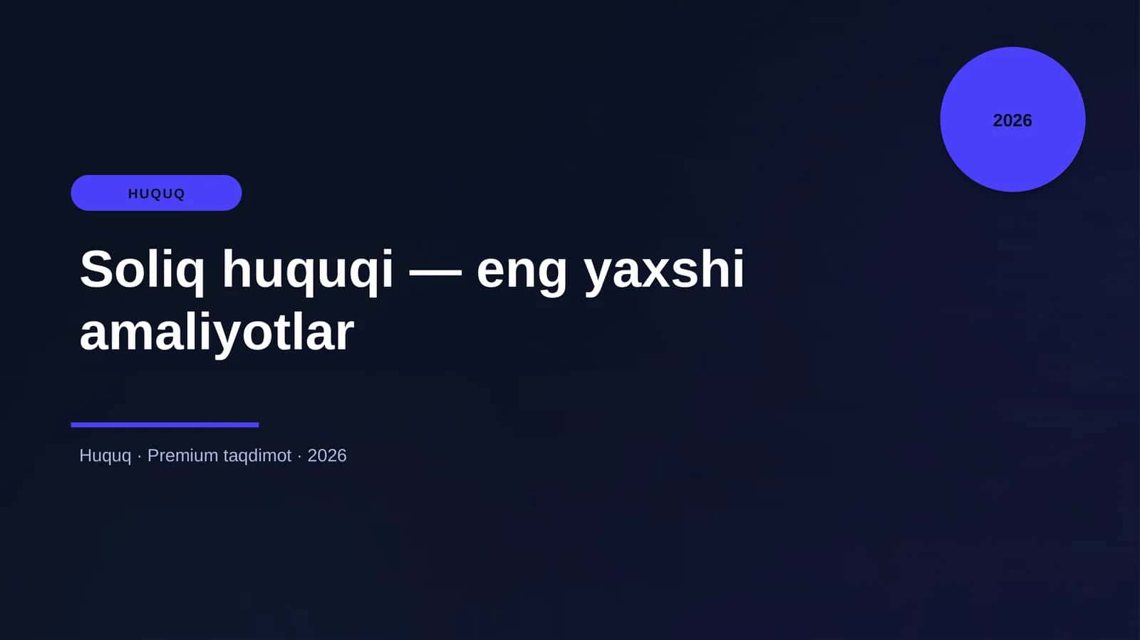 Soliq huquqi — eng yaxshi amaliyotlar 1