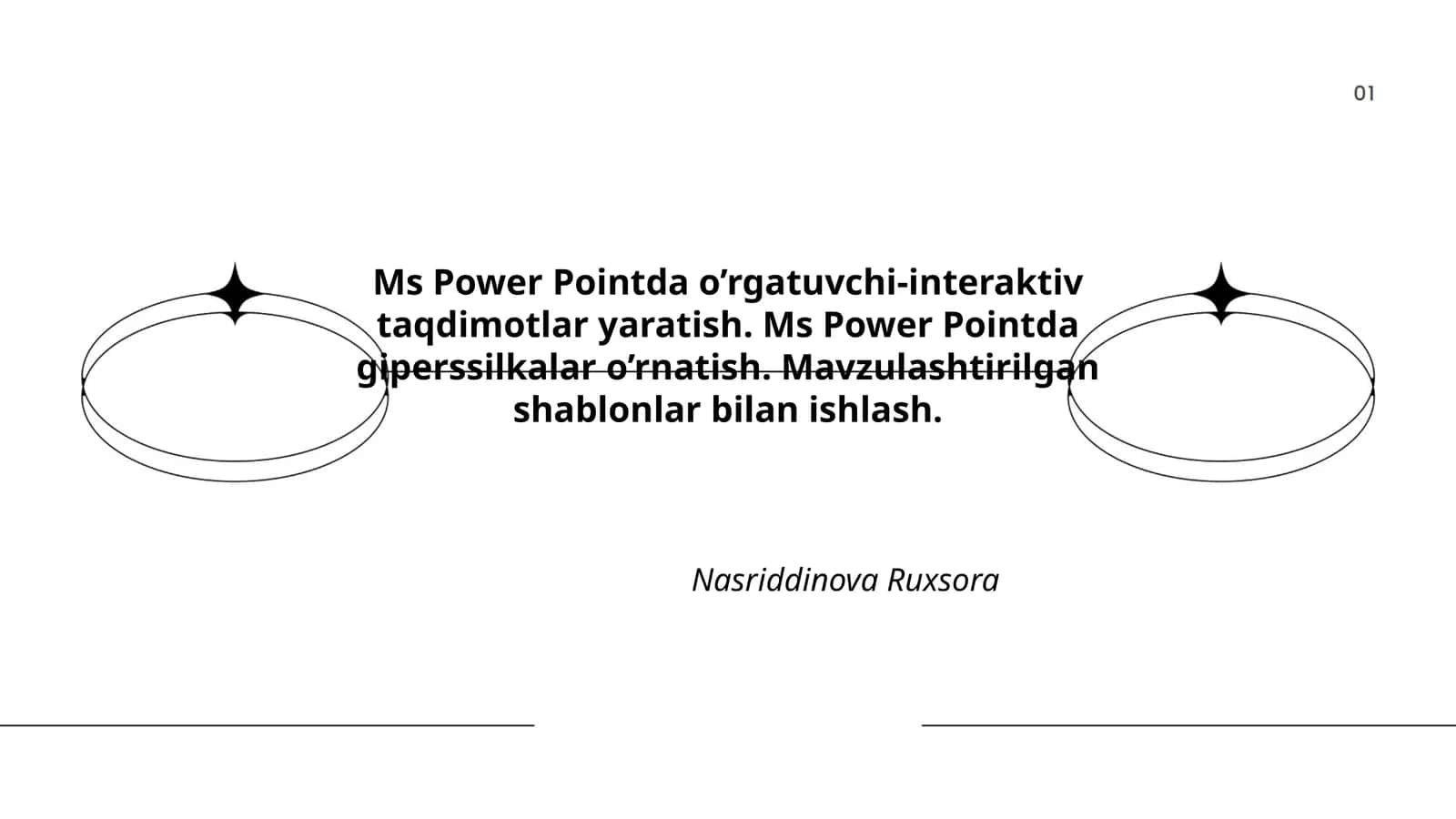 Ms Power Pointda o’rgatuvchi-interaktiv taqdimotlar yaratish 1