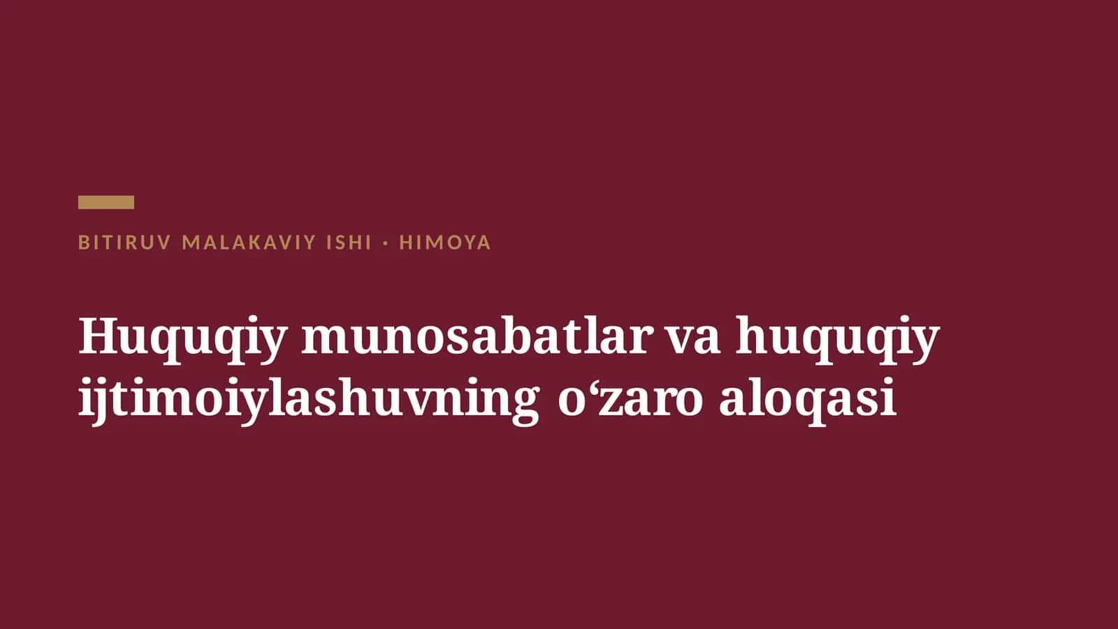Huquqiy munosabatlar va huquqiy ijtimoiylashuvning oʻzaro aloqasi 1