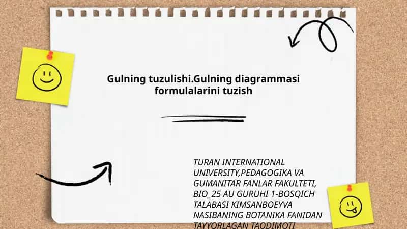 Gulning tuzulishi.Gulning diagrammasi formulalarini tuzish 1