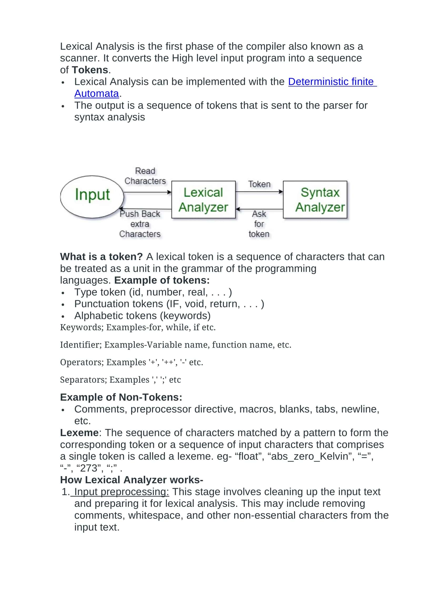 Lexical Analysis in Compiler Design 1