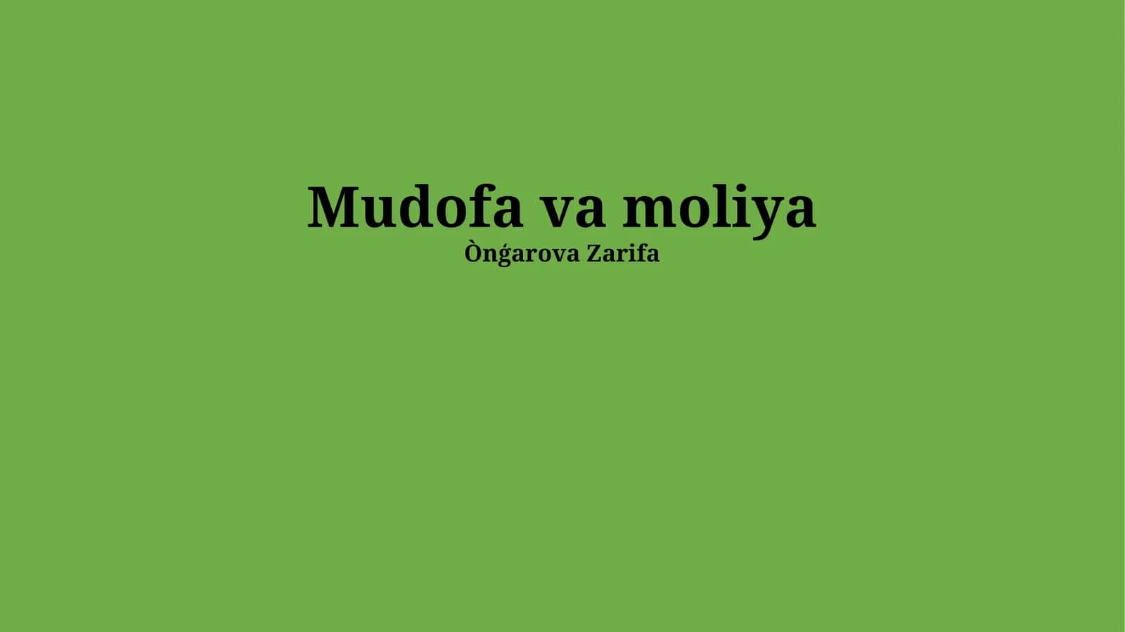 Mudofa va moliya 1