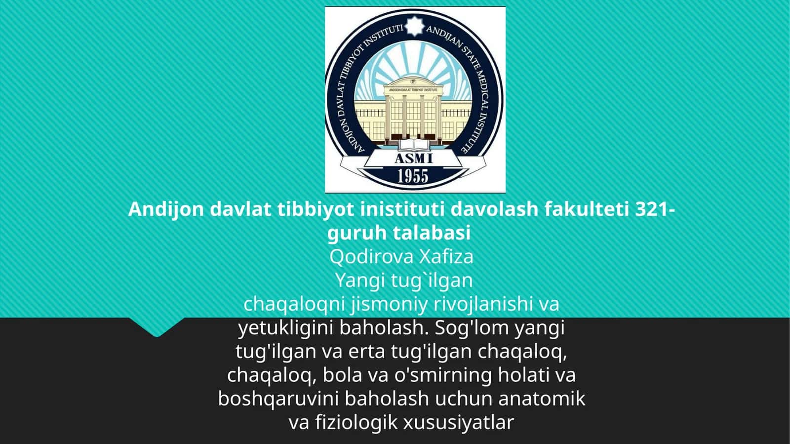 Yangi tug'ilgan chaqaloqning jismoniy rivojlanishi va yetukligini baholash 1