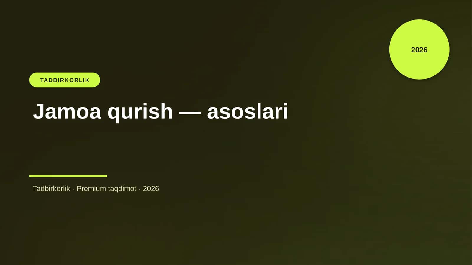 Jamoa qurish — asoslari 1