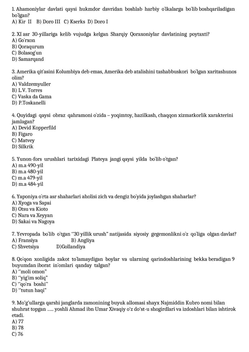 Ahamoniylar davlati qaysi hukmdor davridan boshlab harbiy o`lkalarga bo`lib boshqariladigan bo`lgan? 1