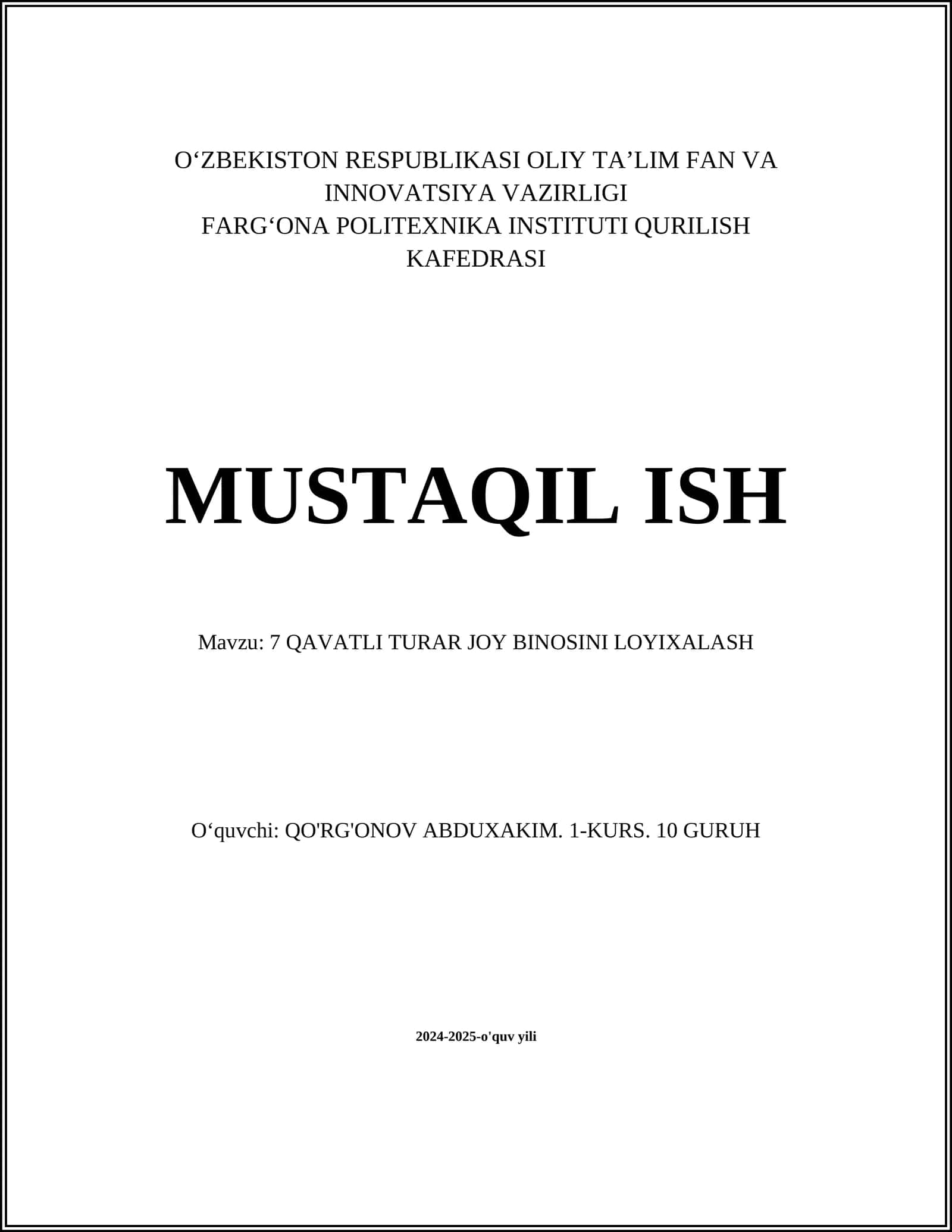 Bino joylashuvi 1