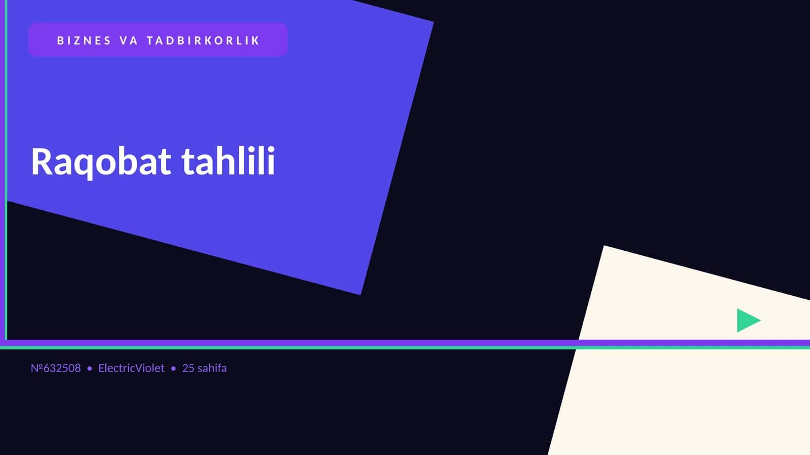 Raqobat Tahlili 1