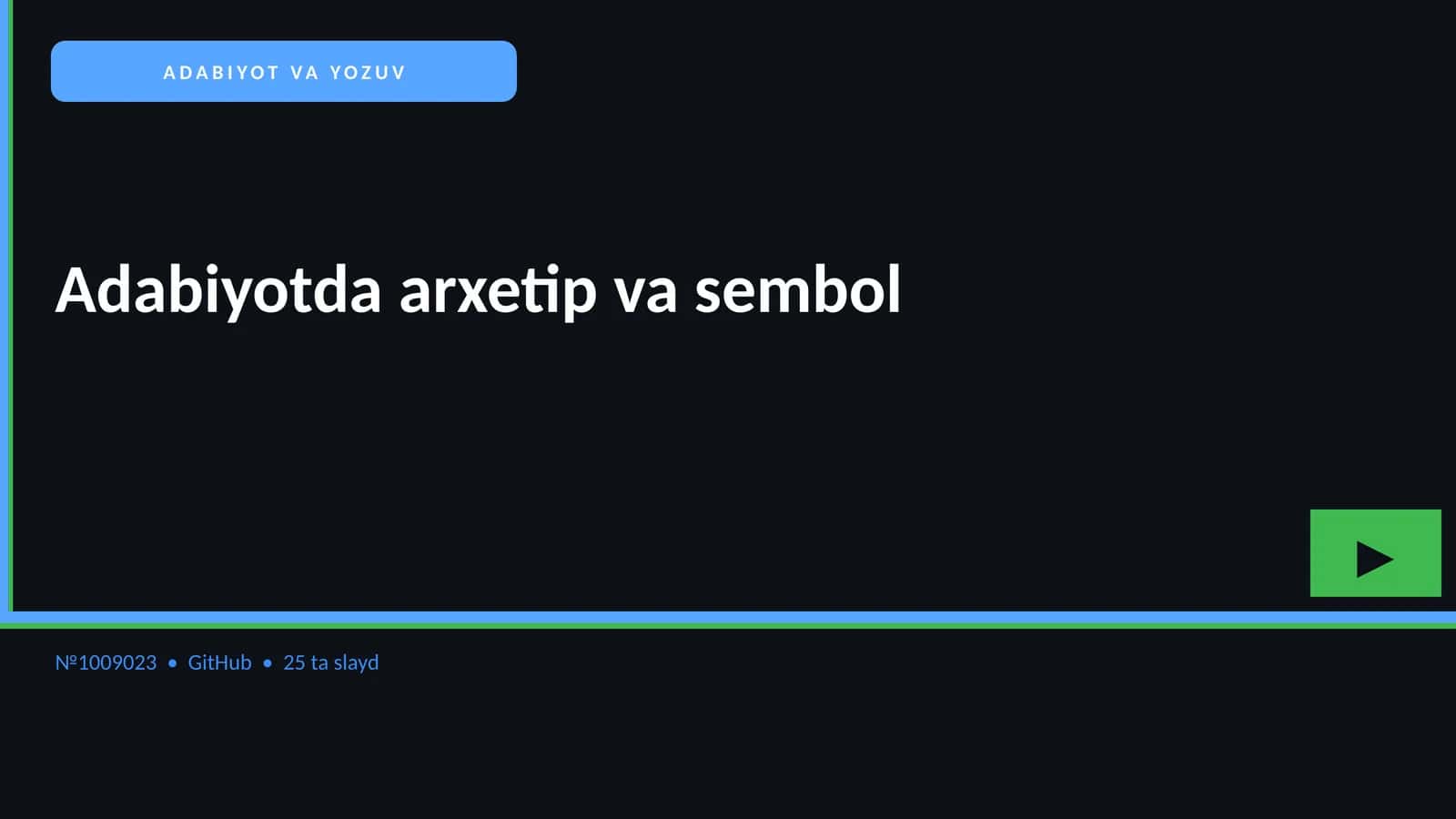 Adabiyotda arxetip va sembol 1