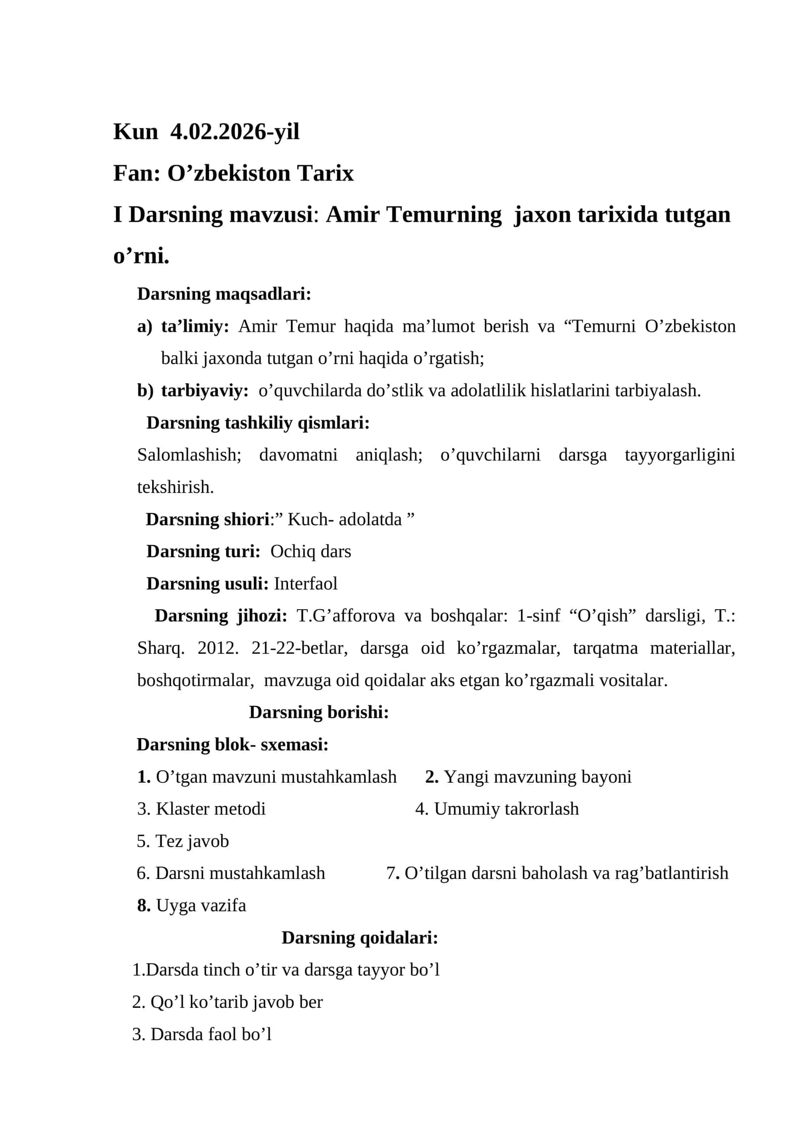 Amir Temurning jaxon tarixida tutgan o’rni 1