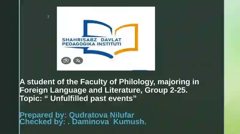 Unfulfilled Past Events in English