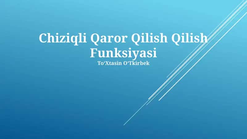 Chiziqli Qaror Qilish Qilish Funksiyasi 1