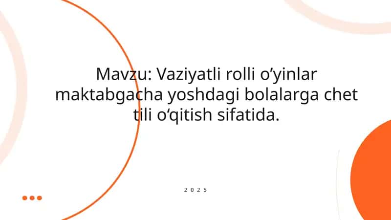 maktabgacha yoshdagi bolalarga chet tili o'qitish sifatida 1
