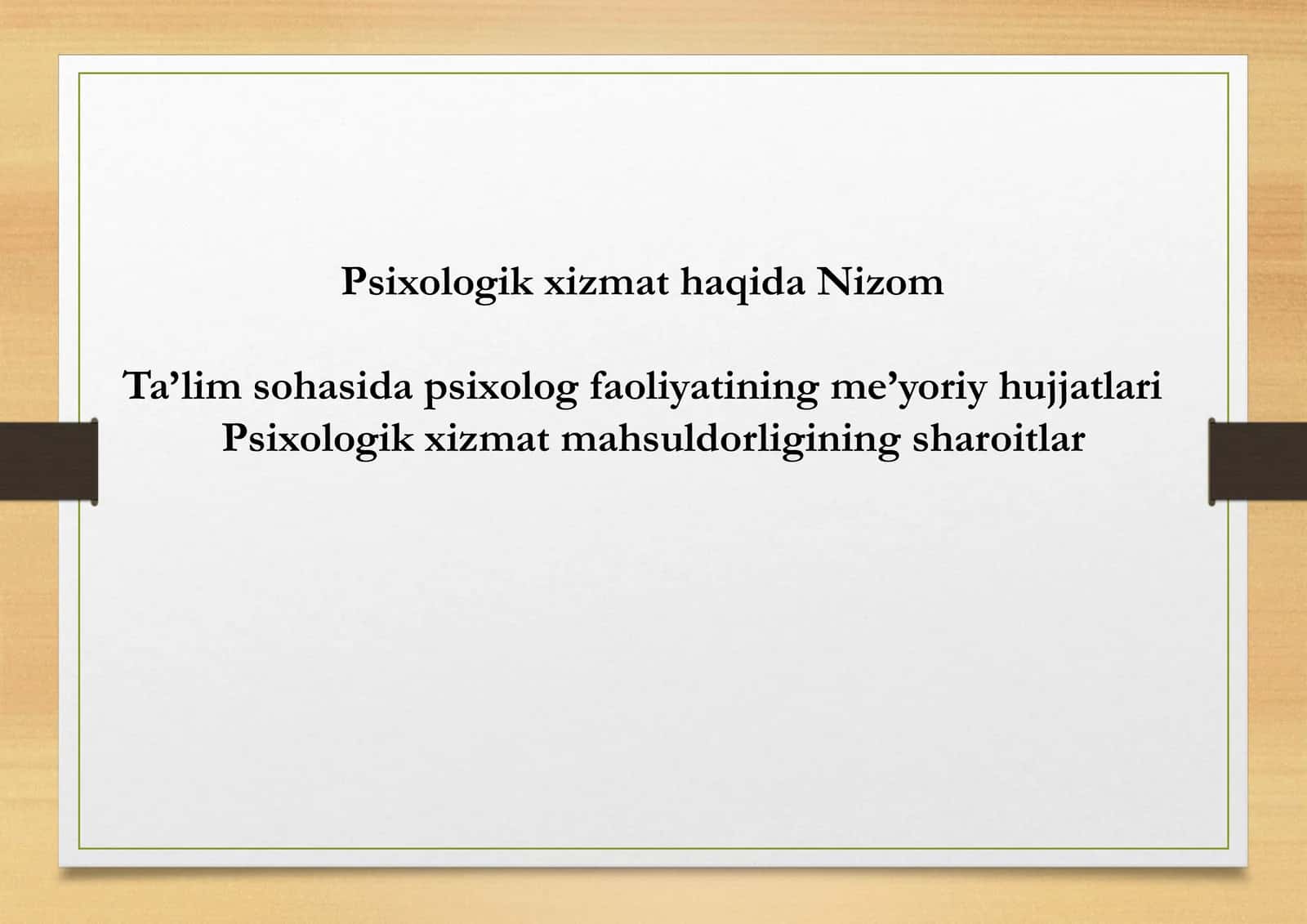 Psixologik xizmat haqida Nizom 1