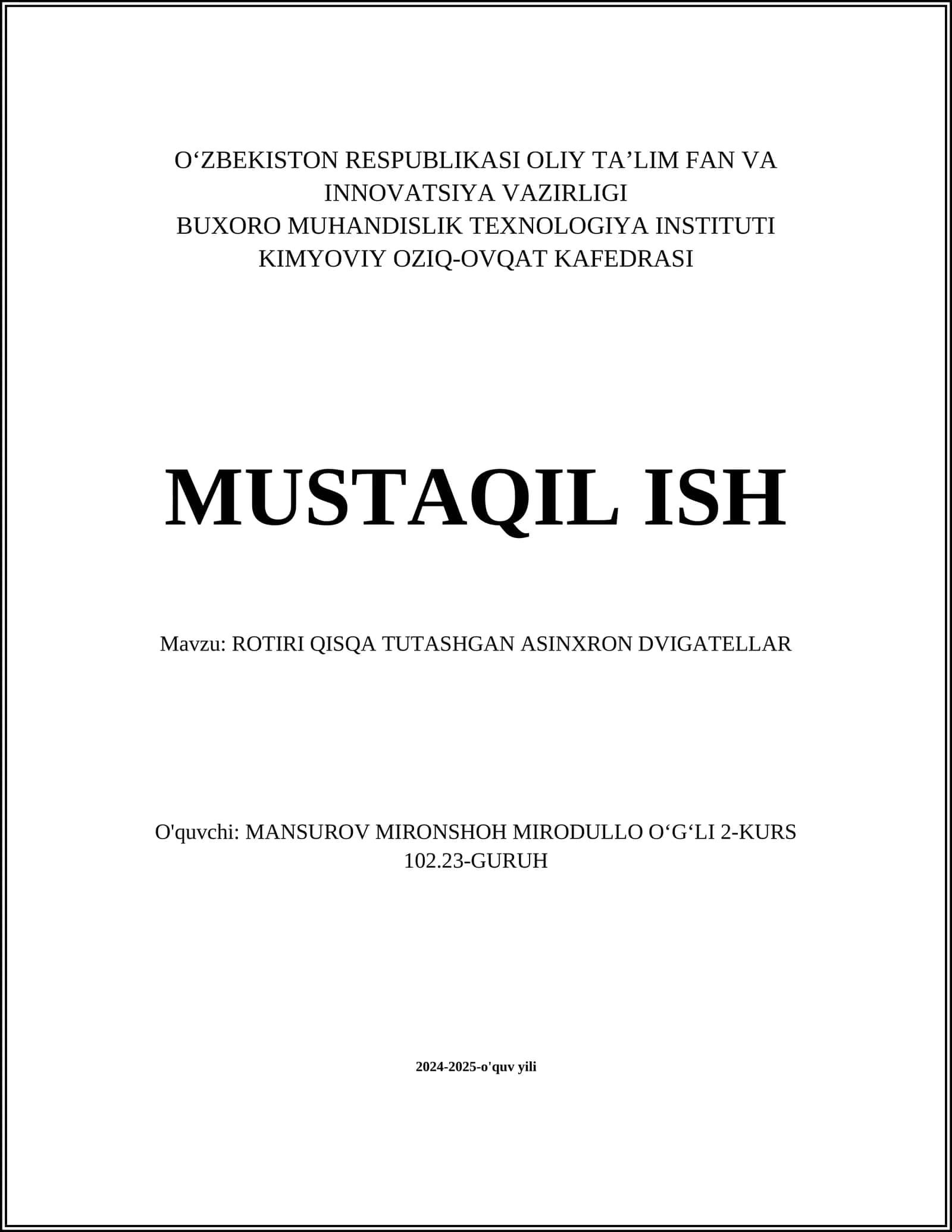 ROTIRI QISQA TUTASHGAN ASINXRON DVIGATELLAR 1