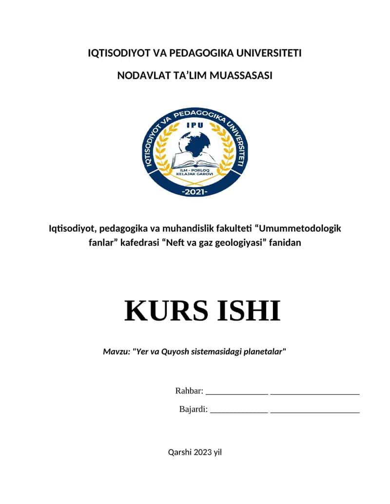 Yer va Quyosh sistеmasidagi planеtalar 1